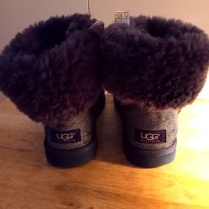 Authentic Rare UGG Australia  Blue Denim Sherpa Lined Winter Boots Size 7